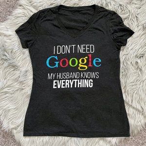 Funny Graphic V-Neck Soft T-Shirt - Google Husband